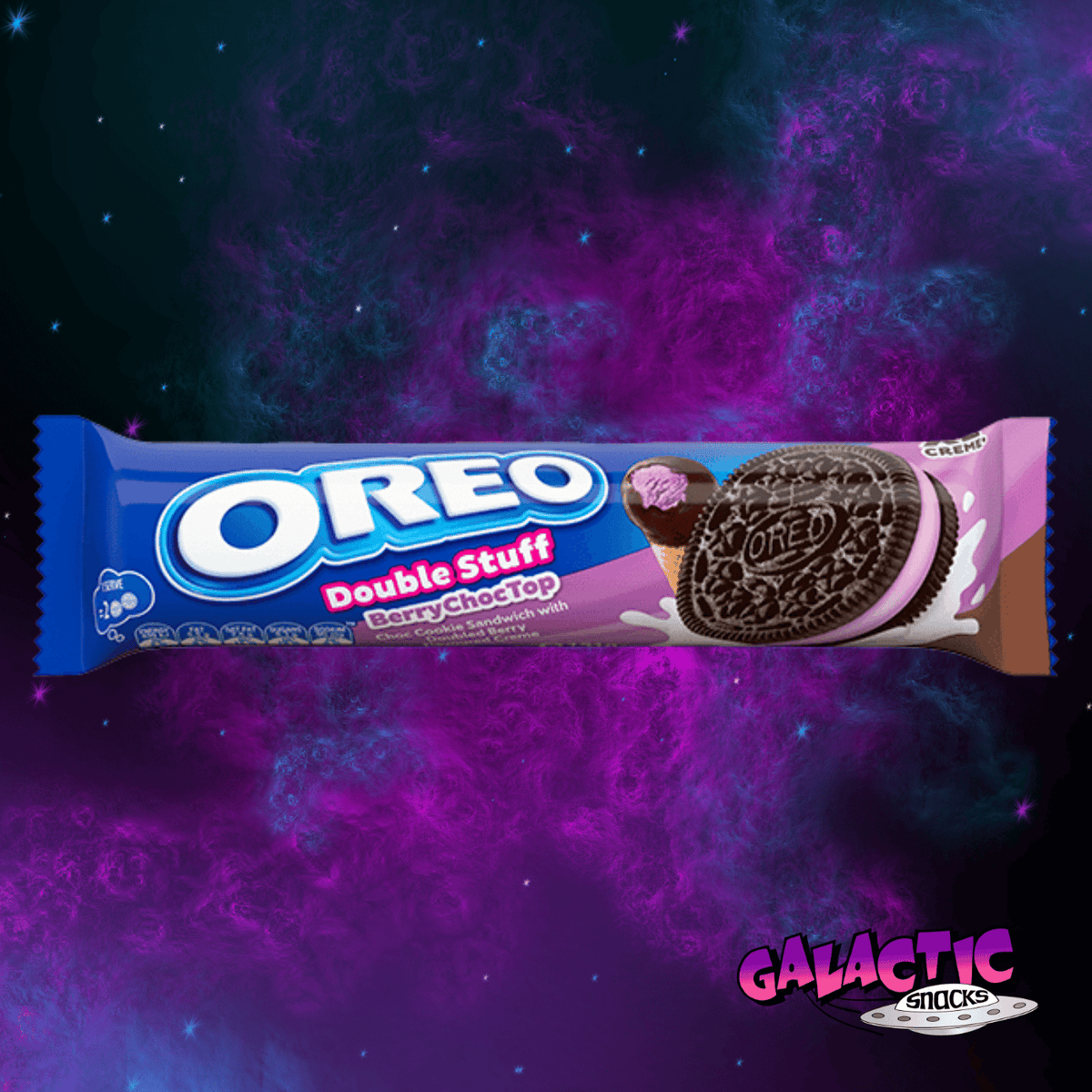 Oreo Double Stuff Berry Choc Top 131g (Australia) Galactic Snacks