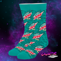 Crazy Socks Baja Blast Mountain Dew novelty socks