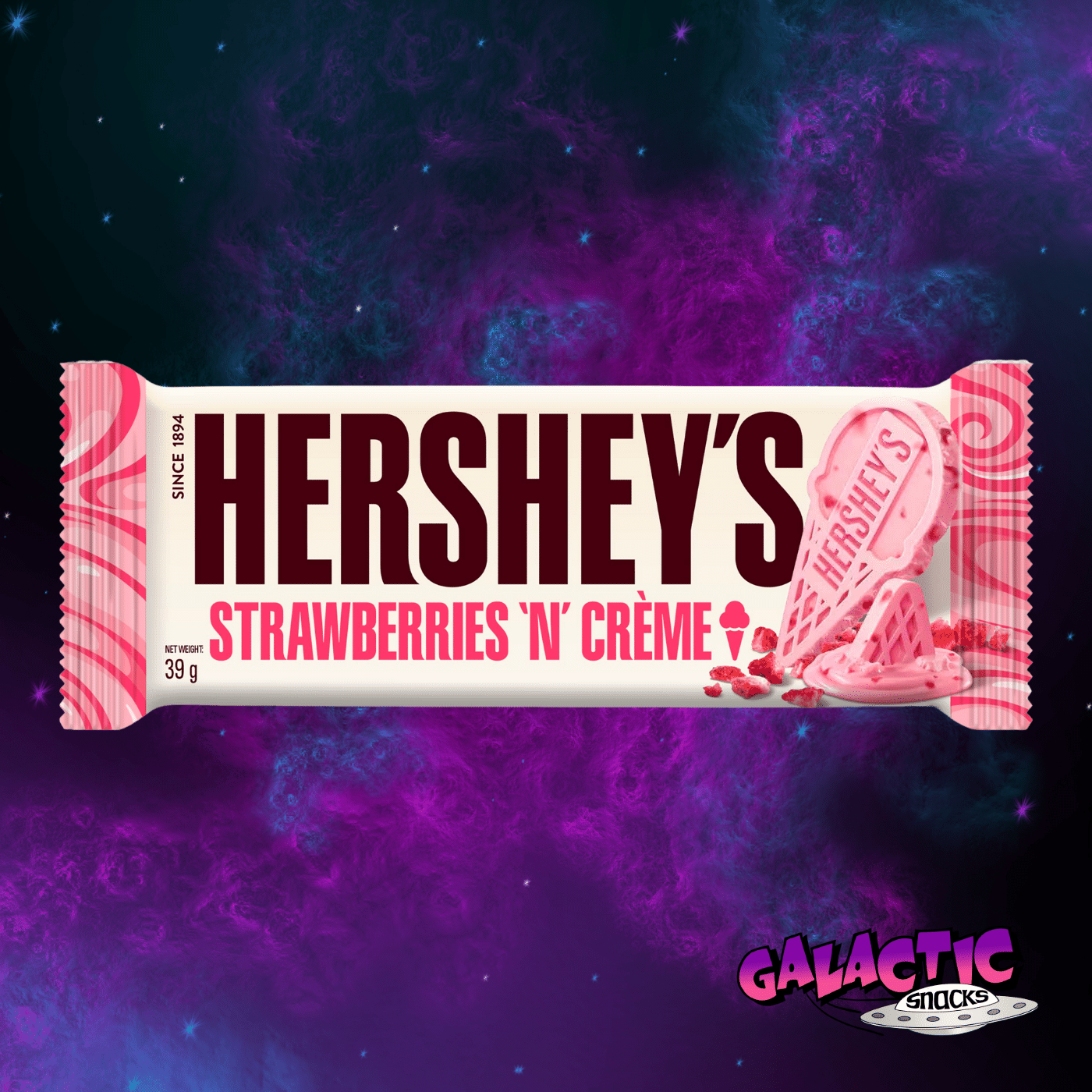 Hershey's Strawberries N Creme Bar - 39g (Malaysia) - Galactic Snacks BuySnacksOnline.com