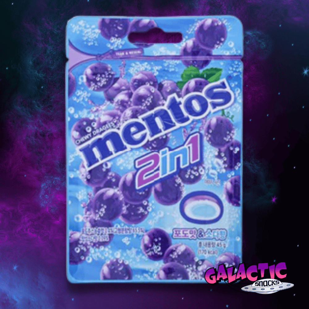 Mentos Duos - Grape & Ramune Soda Flavored - 45g (Korea)