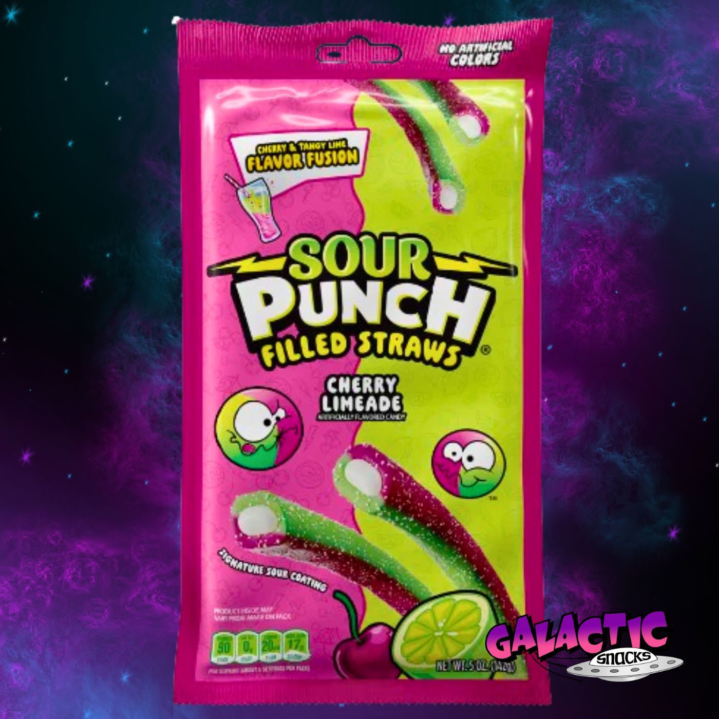 Sour Punch Filled Straws - Cherry Limeade - 10 Pack