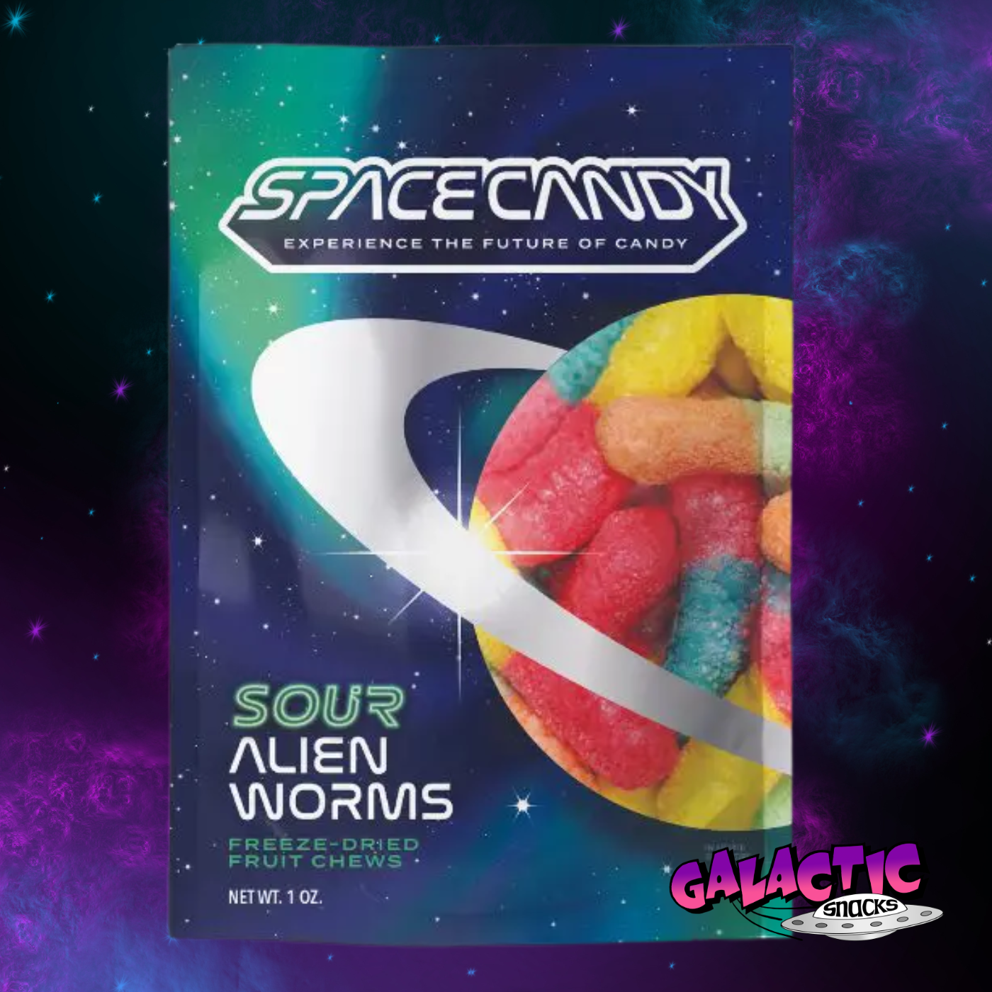Space Candy - Freeze Dried Sour Alien Worms - 1.27 oz