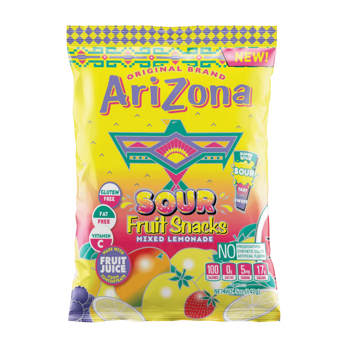 AriZona Sour Mixed Lemonade Fruit Snacks 5 oz bag