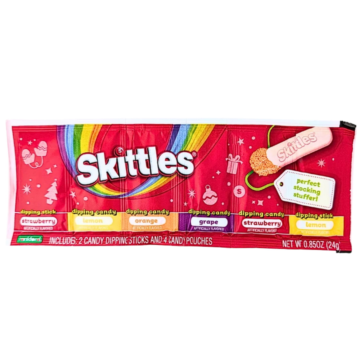 Skittles Holiday Dig N’ Dip — 0.85 oz (Mexico) — isolated product