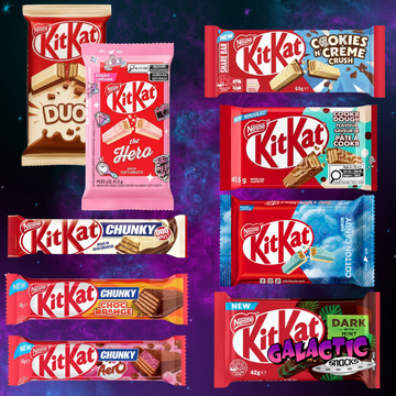 KitKat bundle — 9 approved products on the Galactic Snacks background