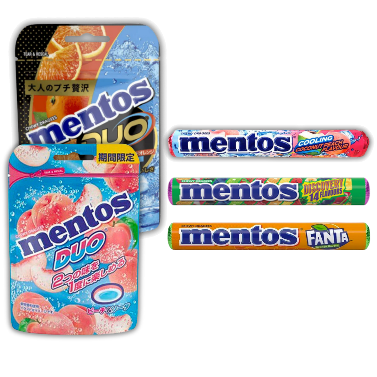 Mentos bundle — approved 5-item transparent composition