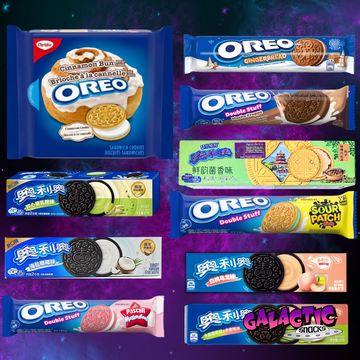 Oreo bundle — 10 approved products on the Galactic Snacks background