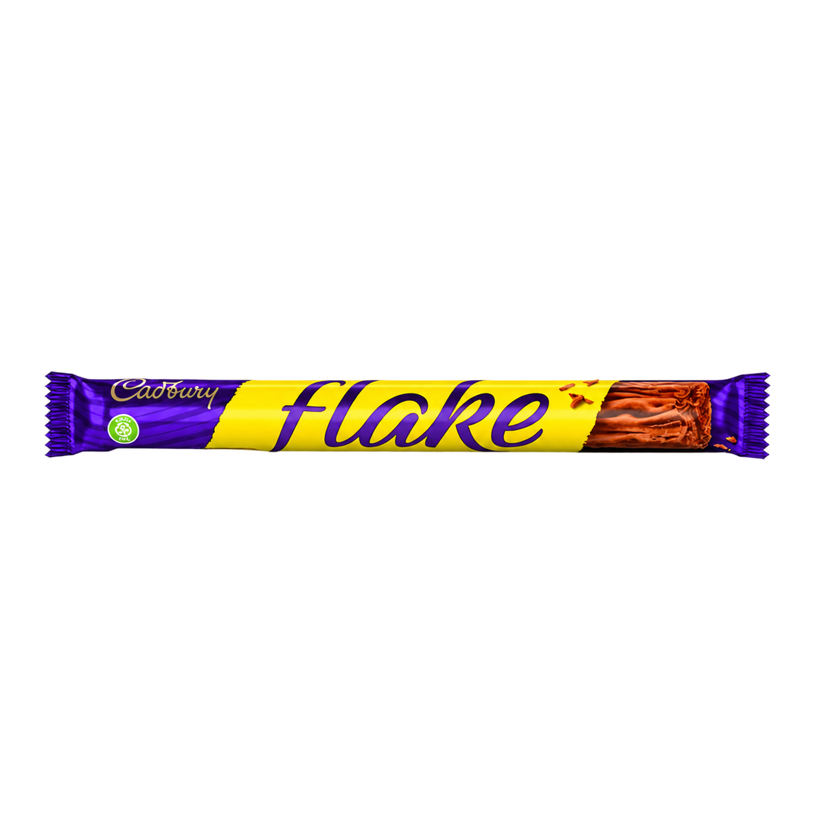 Cadbury Flake 32g UK chocolate bar isolated on a transparent background