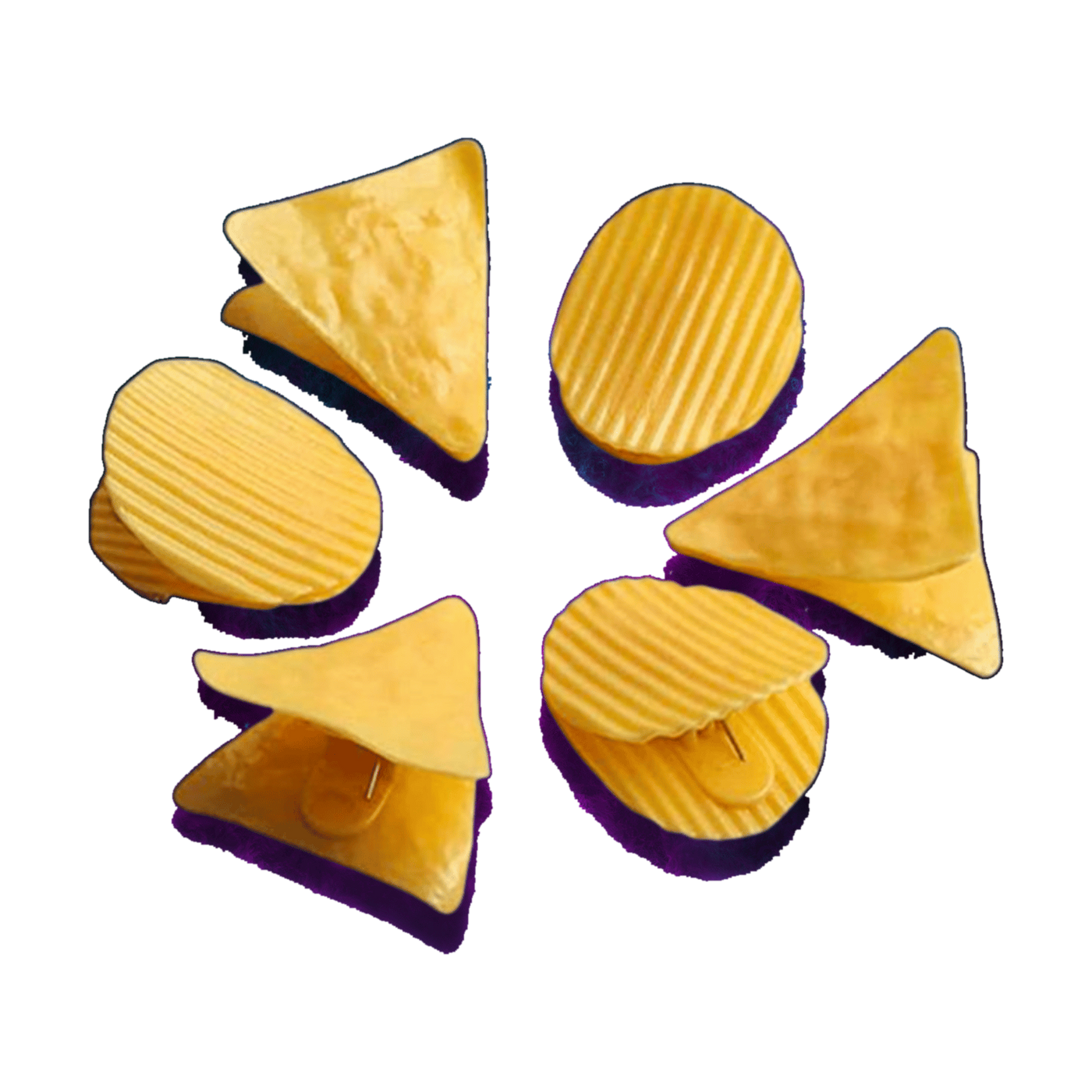 Chip Bag Clips tortilla and ridged transparent product cutout