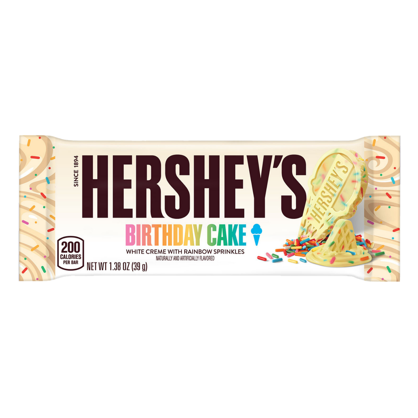 Hershey's Birthday Cake Ice Cream Bar - 1.38 oz transparent front package cutout