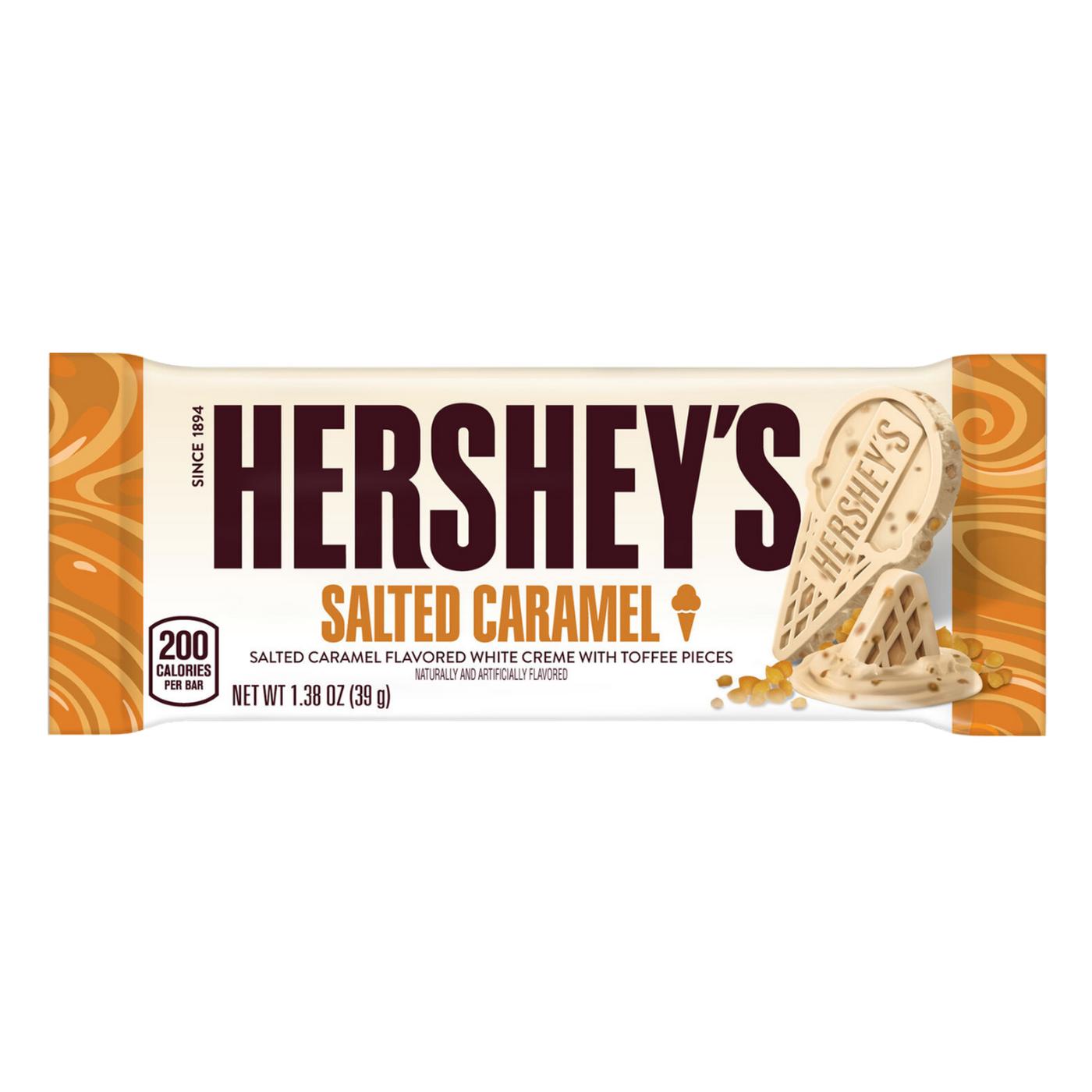 Hershey's Salted Caramel Ice Cream Bar - 1.38 oz transparent front package cutout