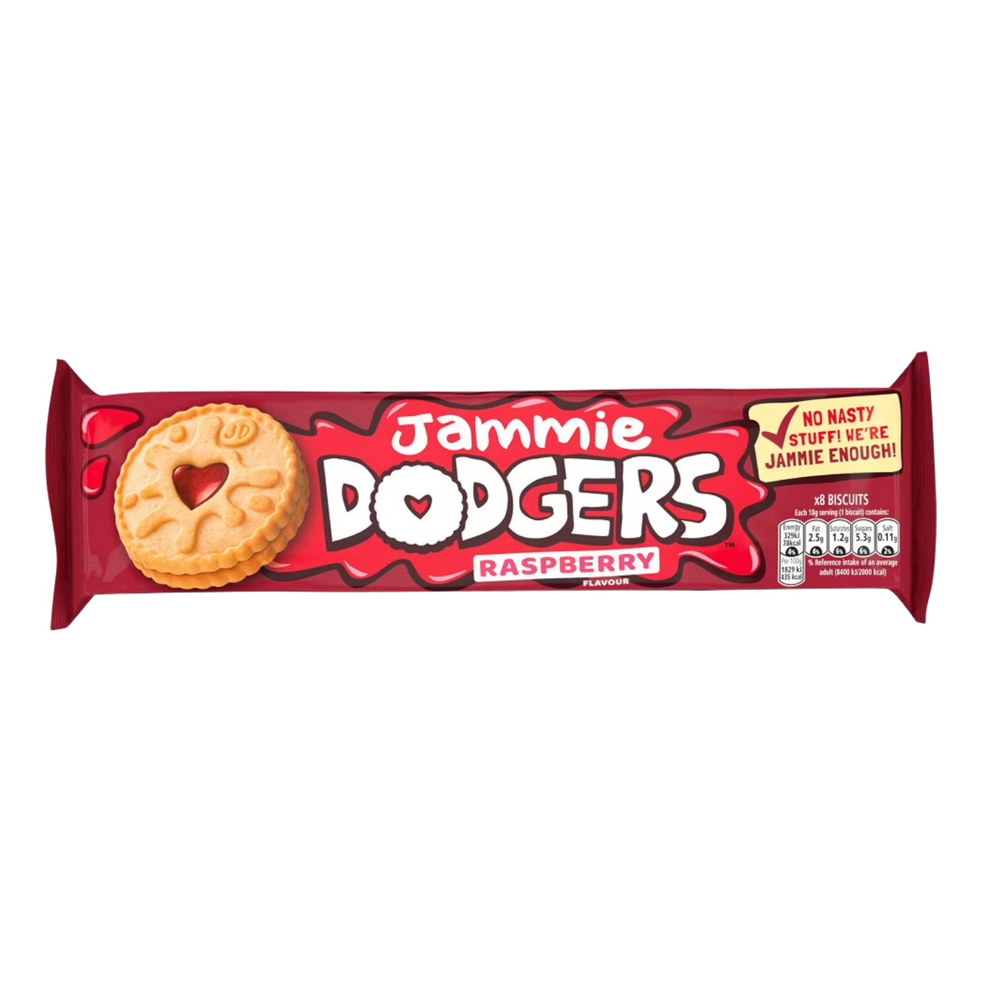 Jammie Dodgers Raspberry 140g UK transparent product cutout