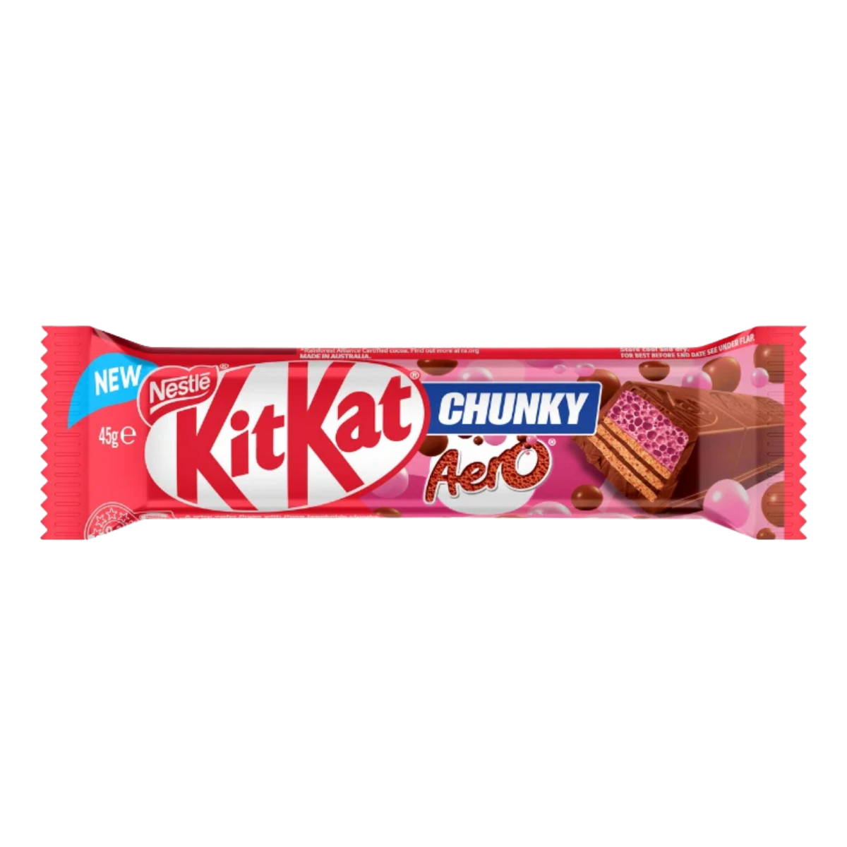 KitKat x AERO Strawberry Chunky Bar - 45g (Australia) product cutout