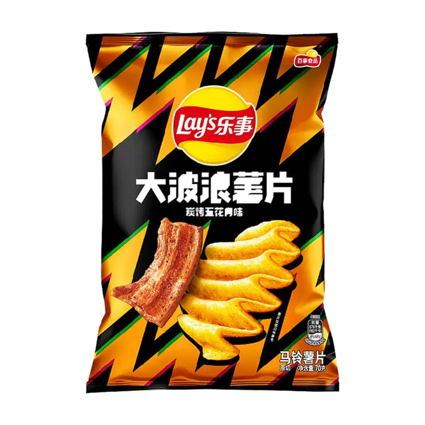 Lay's Wavy Potato Chips - Grilled Pork Flavor 70g - (China) product cutout