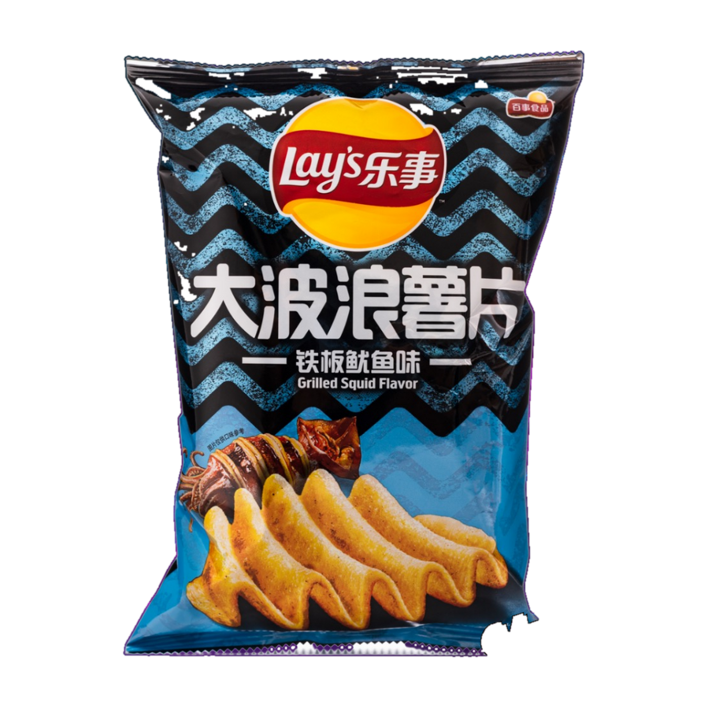Lay's Wavy Potato Chips - Grilled Squid Flavor 70 g - (China) product cutout