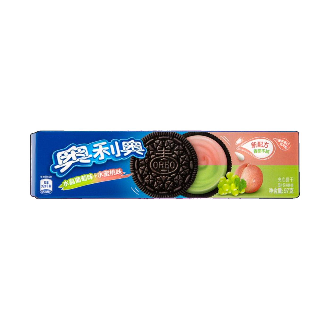 Oreo Crystal Grape & Peach Flavor - 97g (China) transparent product cutout
