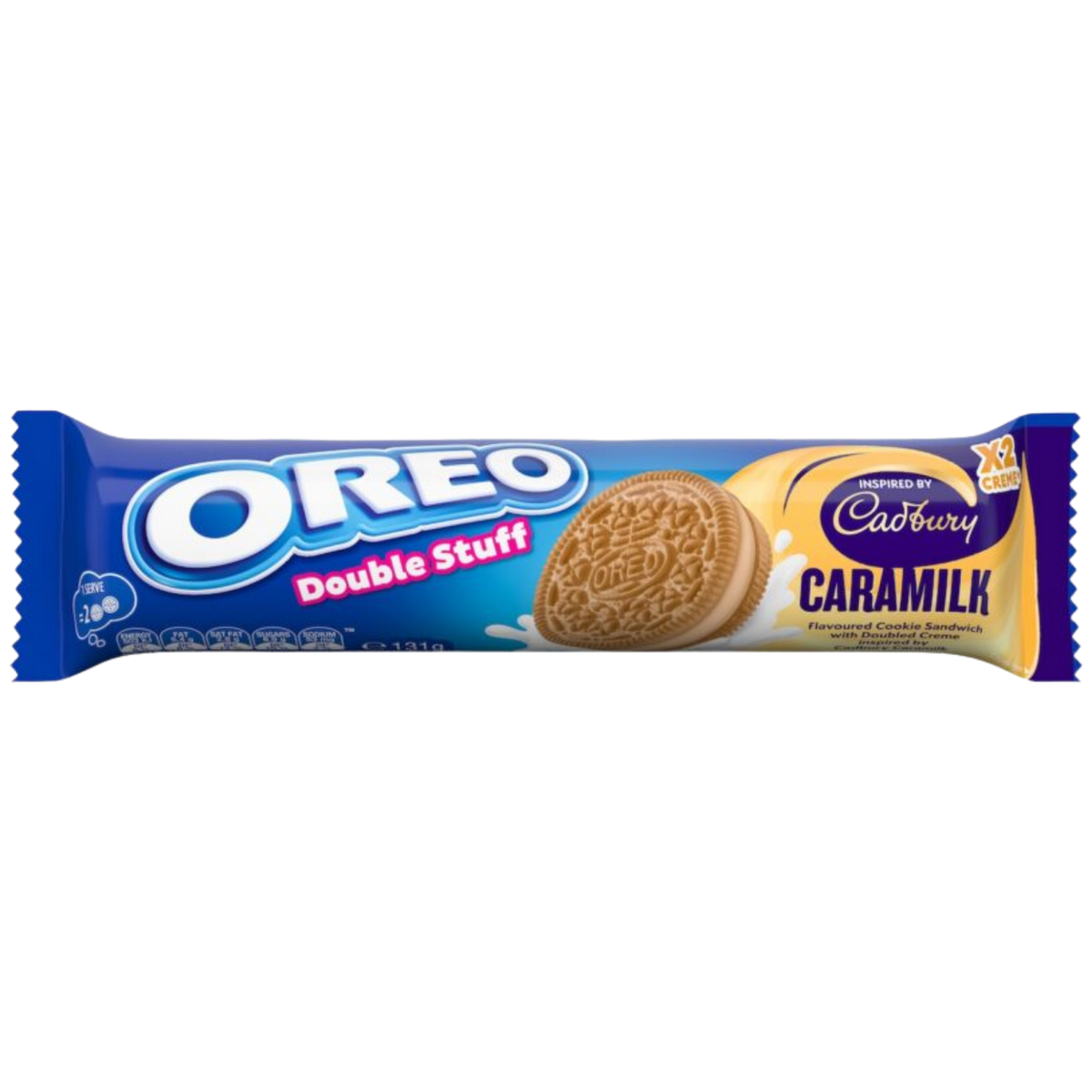 Oreo x Cadbury Caramilk Double Stuff - 136g (Australia) product cutout