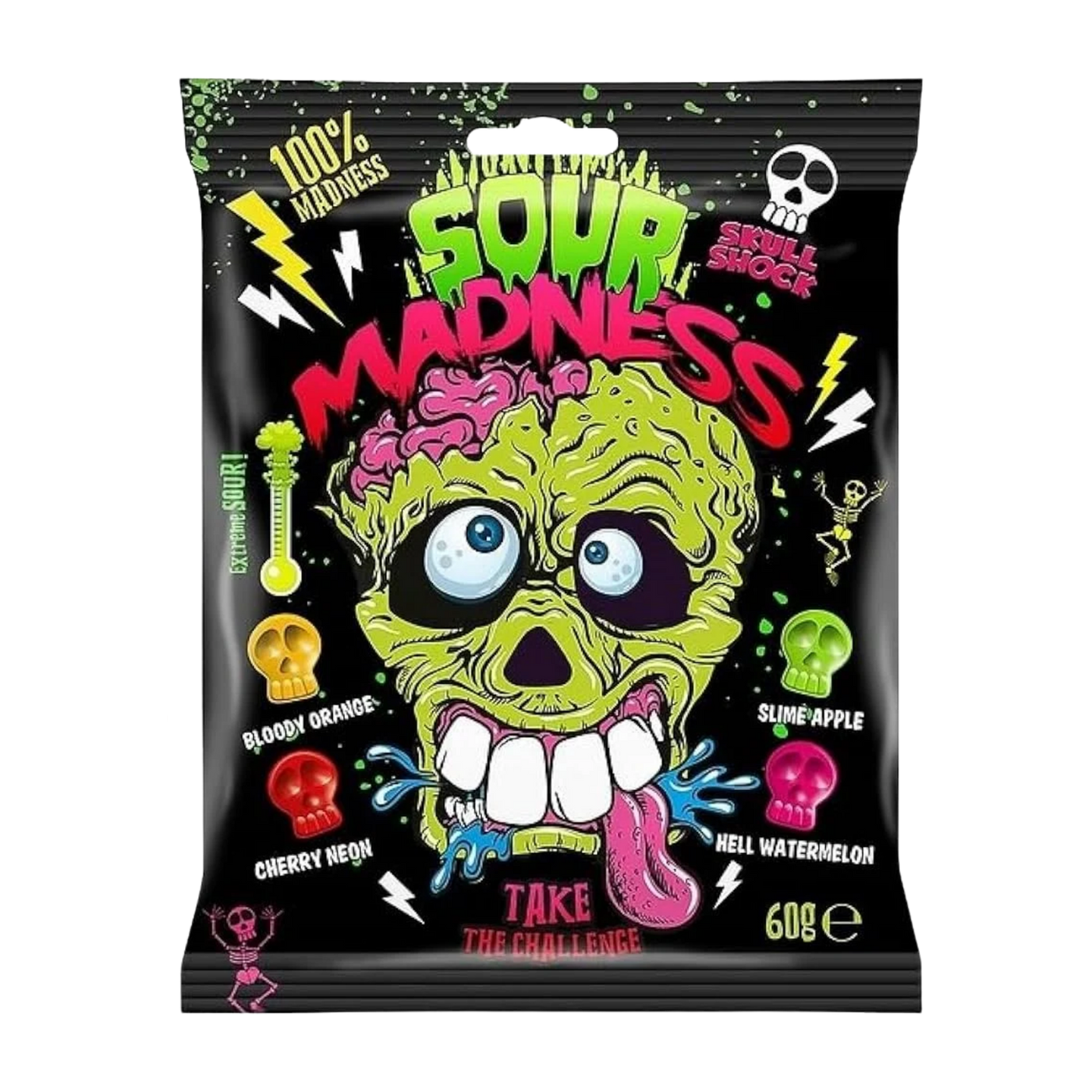 Sour Madness Fruit Hard Candy 60g from Poland transparent product cutout