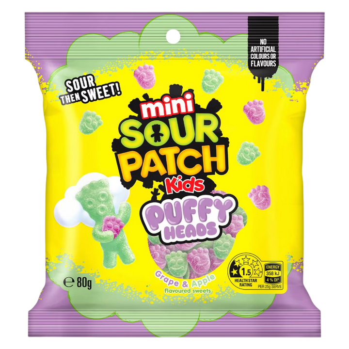 Sour Patch Kids Apple & Grape Puffy Heads