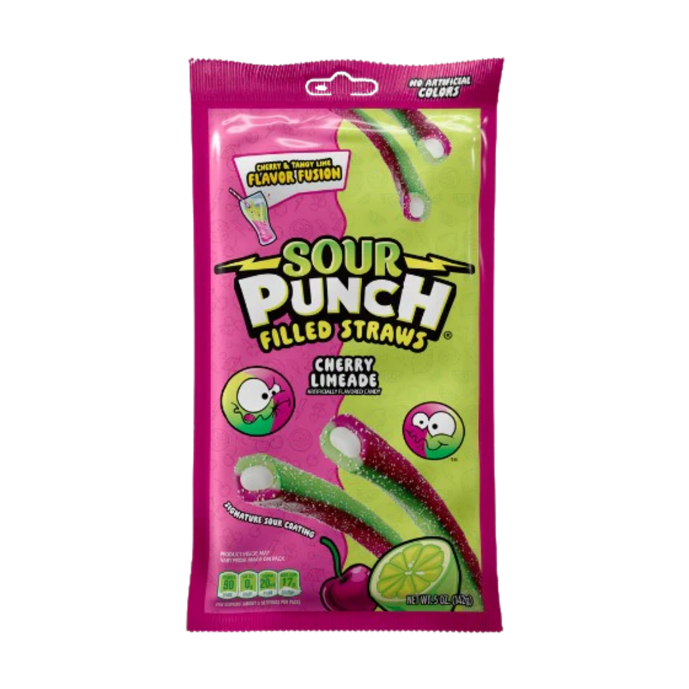 Sour Punch Filled Straws - Cherry Limeade - 10 Pack product cutout