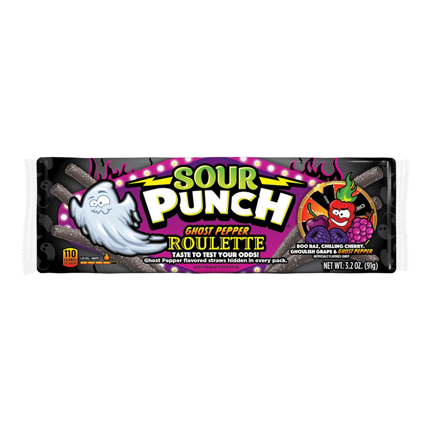 Sour Punch Ghost Pepper Roulette limited-edition 3.2 oz candy tray transparent product cutout