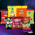 Soda Gummies bundle with the included candy packages on the Galactic Snacks background