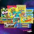 Sour Candy bundle with the included candy packages on the Galactic Snacks background