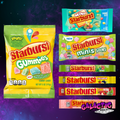 Starburst bundle with the included candy packages on the Galactic Snacks background