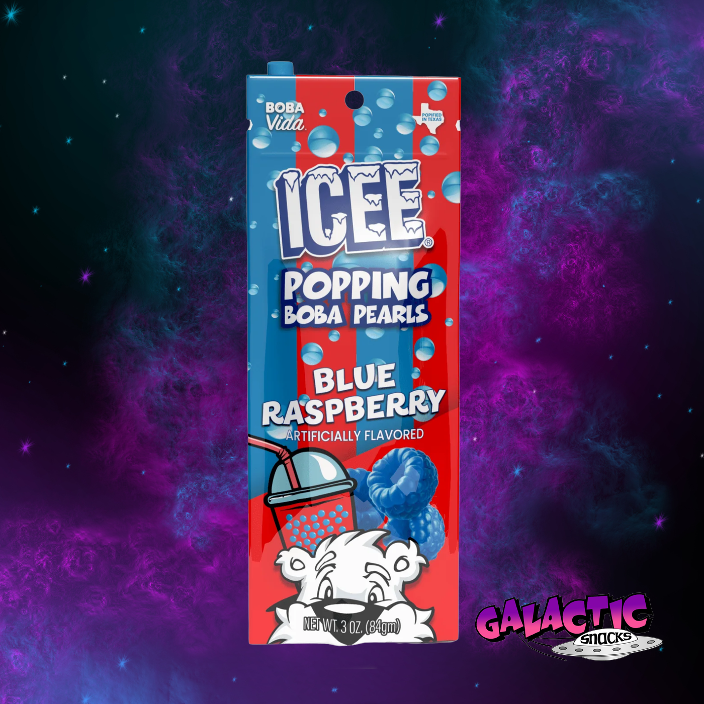ICEE Blue Raspberry Popping Boba Pearls – 3oz