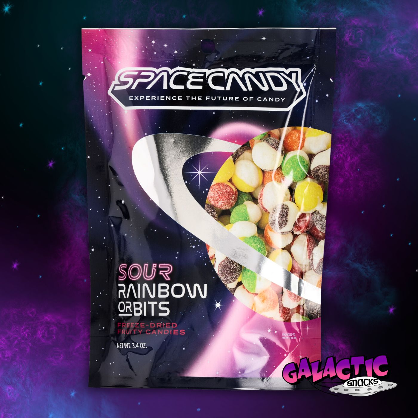 Space Candy - Freeze Dried Sour Rainbow Orbits - 3.4 oz