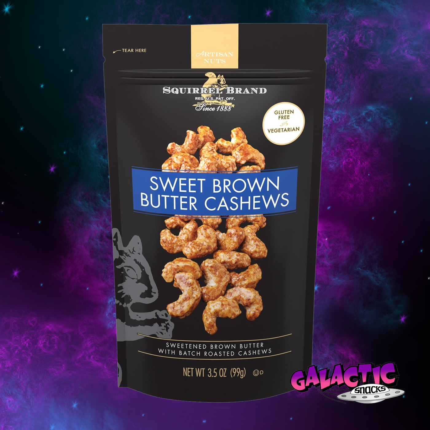 Squirrel Brand Sweet Brown Butter Cashews – 3.5oz