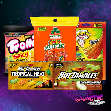 The Heat Check Candy Bundle product assortment on a purple galactic background