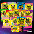 The Ultimate Sour Patch Kids Bundle product assortment on a purple galactic background