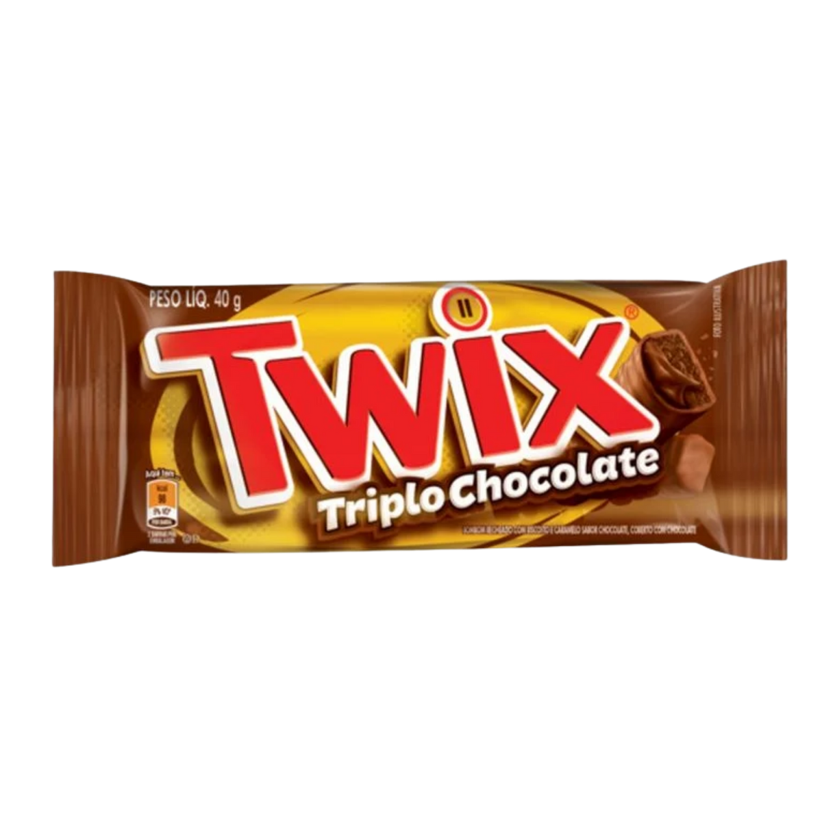 Twix Triplo Chocolate - 40g (Brazil) — isolated package