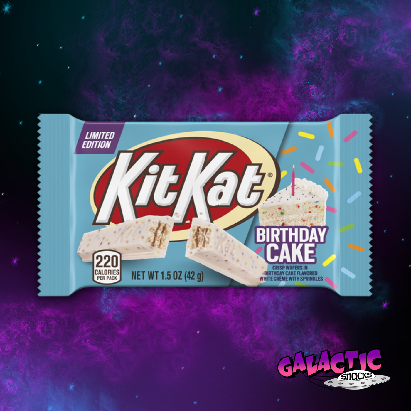 Kit Kat Birthday Cake (Limited Edition) - 1.5oz - Galactic Snacks BuySnacksOnline.com