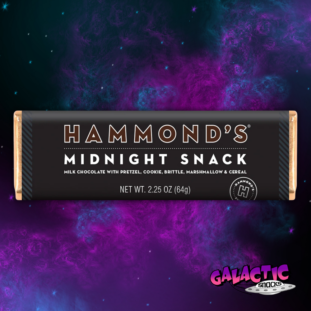 
            
                Load image into Gallery viewer, Hammond&amp;#39;s Midnight Snack Chocolate Bar - 2.25 oz - Galactic Snacks BuySnacksOnline.com
            
        