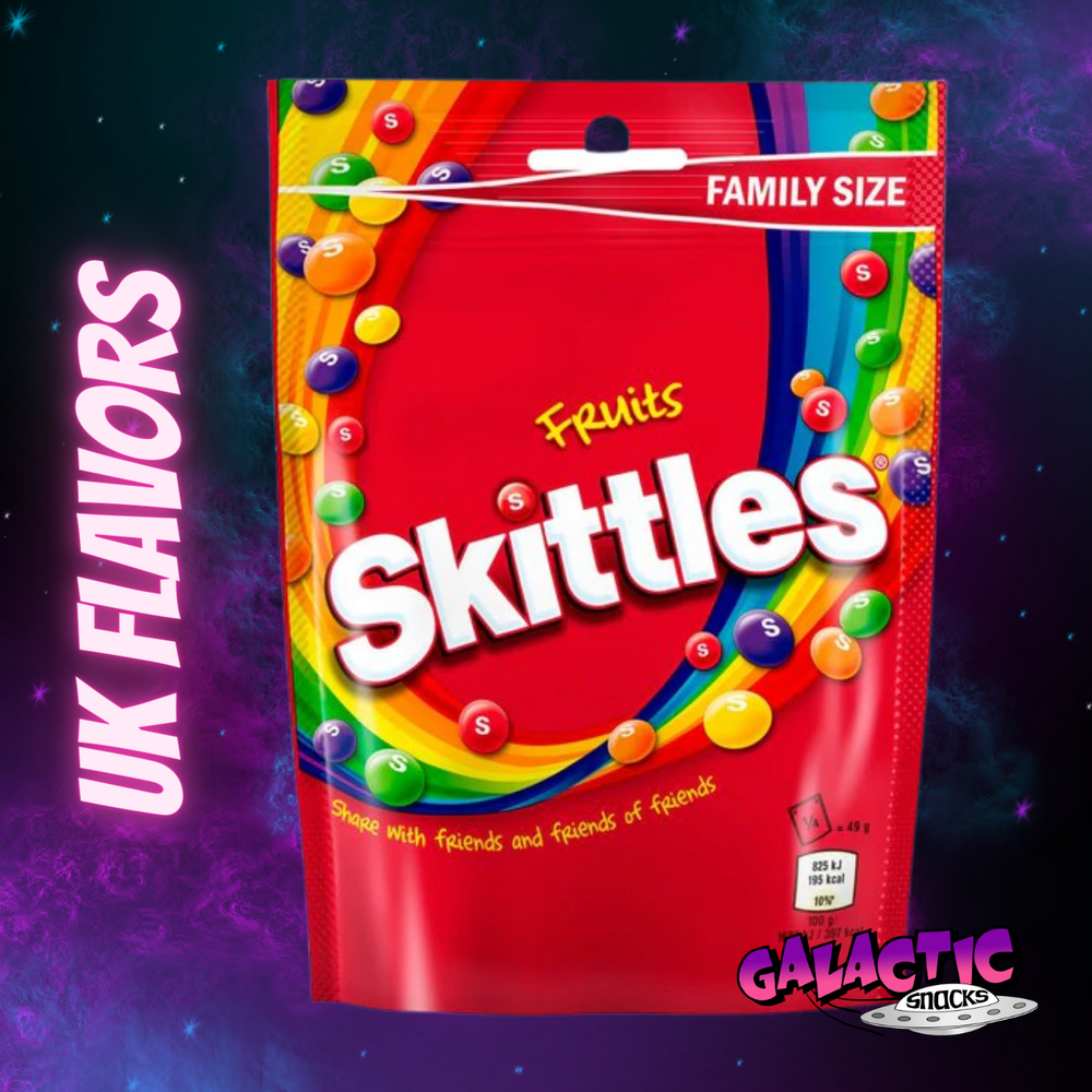 
            
                Load image into Gallery viewer, Skittles Fruits - UK Flavors - 196g (United Kingdom) - Galactic Snacks BuySnacksOnline.com
            
        