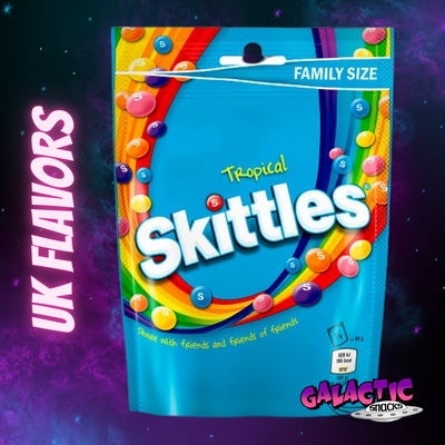 Skittles Tropical - UK Flavors - 152g (United Kingdom) - Galactic Snacks BuySnacksOnline.com