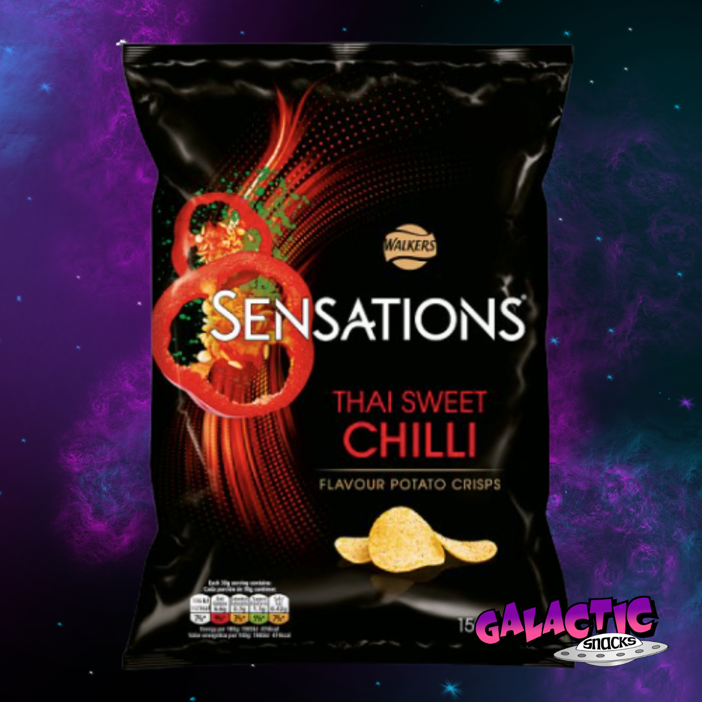 Walkers Sensations Thai Sweet Chilli Chips  (United Kingdom) - Galactic Snacks Littleton, MA