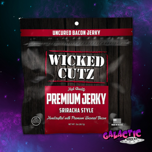 Wicked Cutz - Sriracha Bacon Jerky - 2oz - Galactic Snacks BuySnacksOnline.com