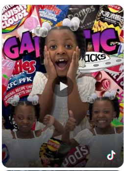 Customer reacting to a Galactic Snacks order in a TikTok video